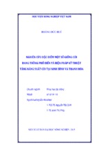Nghiên cứu đặc điểm một số giống cói  đang trồng phổ biến và biện pháp kỹ thuật  tăng năng suất cói tại ninh bình và thanh hóa