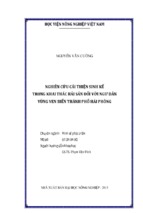 Nghiên cứu cải thiện sinh kế  trong khai thác hải sản đối với ngư dân  vùng ven biển thành phố hải phòng