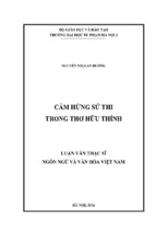 Cảm hứng sử thi trong thơ hữu thỉnh