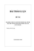 đề tài hoạt động cơ bản của ngân hàng thương mại, liên hệ thực tiễn với ngân hàng ngoại thương việt nam (vietcombank),