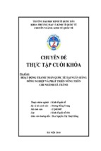 Chuyên đề hoạt động thanh toán quốc tế tại ngân hàng nông nghiệp và phát triển nông thôn chi nhánh hà thành, luận văn tốt nghiệp đại học, thạc sĩ, đồ án,tiểu luận tốt nghiệp