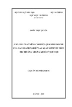 Các giải pháp nâng cao hiệu quả kinh doanh của các doanh nghiệp sản xuất niêm yết trên thị trường chứng khoán việt nam