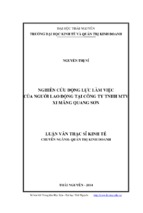 Nghiên cứu động lực làm việc của người lao động tại công ty tnhh mtv xi măng quang sơn