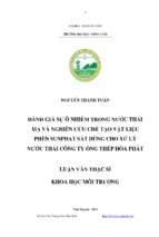 đánh giá sự ô nhiễm trong nước thải mạ và nghiên cứu chế tạo vật liệu phèn sunphat sắt dùng cho xử lý nước thải công ty ống thép hòa phát