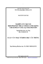 Nghiên cứu một số biện pháp kỹ thuật thâm canh giống chuối phấn vàng tại thái nguyên