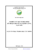 Nghiên cứu một số biện pháp kỹ thuật cho cây na tại hữu lũng, lạng sơn