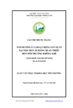 ảnh hưởng của hoạt động sản xuất tại nhà máy xi măng quan triều đến môi trường không khí