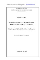 Nghiên cứu thiết kế hệ thống điều khiển xe hai bánh tự cân bằng