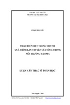 Trao đổi nhiệt trong một số quá trình lan truyền của sóng trong môi trường hai pha