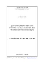 Quản lý hoạt động thực hành ở trường cao đẳng nghề việt   đức vĩnh phúc gắn với cơ sở sử dụng