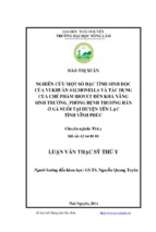 Nghiên cứu một số đặc tính sinh học của vi khuẩn salmonella và tác dụng của chế phẩm biovet đến khả năng sinh trưởng, phòng bệnh thương hàn ở gà nuôi tại huyện yên lạc tỉnh vĩnh phúc