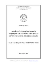 Nghiên cứu giải pháp cải thiện hoạt động khuyến nông trên địa bàn huyện phú lương   tỉnh thái nguyên