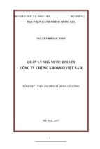 Quản lý nhà nước đối với công ty chứng khoán ở việt nam