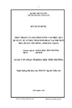 Thực trạng và giải pháp nâng cao hiệu quả quản lý, xử lý rác thải sinh hoạt tại thị trấn neo, huyện yên dũng, tỉnh bắc giang