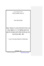 Thực trạng và giải pháp để nâng cao hoạt động của văn phòng đăng ký quyền sử dụng đất tỉnh tuyên quang giai đoạn 2009 2013