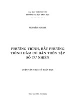 Phương trình, bất phương trình hàm cơ bản trên tập số tự nhiên