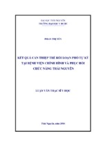 Kết quả can thiệp trẻ rối loạn phổ tự kỷ tại bệnh viện chỉnh hình và phục hồi chức năng thái nguyên