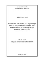 Nghiên cứu ảnh hưởng của một số biện pháp kỹ thuật đến sinh trưởng, phát triển của bưởi đại minh tại huyện yên bình, tỉnh yên bái