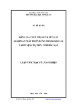 đánh giá thực trạng và đề xuất giải pháp phát triển rừng trồng keo lai tại huyện chợ đồn, tỉnh bắc kạn