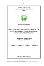 Thực trạng và giải pháp chuyển đổi nghề cho người nông dân sau khi thu hồi đất nông nghiệp tại thành phố hạ long