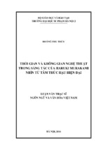 Thời gian và không gian nghệ thuật trong sáng tác của haruki murakami nhìn từ tâm thức hậu hiện đại