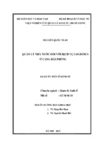 Quản lý nhà nước đối với dịch vụ logistics ở cảng hải phòng