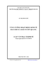 Tăng cường hoạt động kinh tế báo chí của báo tuyên quang