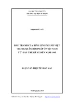 đấu tranh của binh lính người việt trong quân đội pháp ở việt nam từ đầu thế kỷ xx đến năm 1945