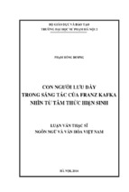 Con người lưu đày trong sáng tác của franz kafka nhìn từ tâm thức hiện sinh