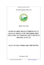 đánh giá hiện trạng ô nhiễm sắt và mangan trong nước thải khai thác than công ty tnhh một thành viên 618 và đề xuất phương án xử lý