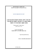 Con người cô đơn trong tiểu thuyết nỗi buồn chiến tranh của bảo ninh nhìn từ tâm thức hiện sinh