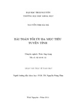 Bài toán tối ưu đa mục tiêu tuyến tính