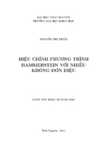 Hiểu chỉnh phương trình hammerstein với nhiễu không đơn điệu