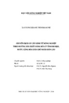 Chuyển dịch cơ cấu kinh tế nông nghiệp theo hướng sản xuất hàng hóa ở tỉnh bo kẹo,  nước cộng hòa dân chủ nhân dân lào