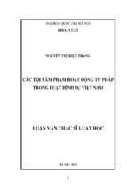 Các tội xâm phạm hoạt động tư pháp trong luật hình sự việt nam