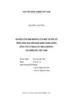 Nghiên cứu ảnh hưởng của một số yếu tố  nông sinh học đến khả năng nhân giống  bằng vảy củ hoa lily belladonna  tại miền bắc việt nam
