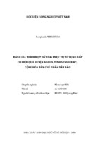 đánh giá thích hợp đất đai phục vụ sử dụng đất  có hiệu quả huyện ngeun, tỉnh sayaboury,  cộng hòa dân chủ nhân dân lào