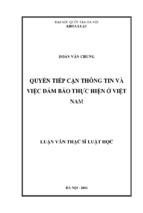 Quyền tiếp cận thông tin và việc đảm bảo thực hiện ở việt nam