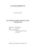 Phát triển du lịch biển đảo vịnh bái tử long, tỉnh quảng ninh