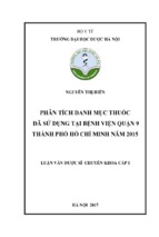 Phân tích danh mục thuốc đã sử dụng tại bệnh viện quận 9 thành phố hồ chí minh