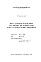 Nghiên cứu sử dụ ng đất nông nghiệp  theo hướng sản xuất hàng hóa phục vụ  du lịch tại thành phố uông bí, tỉnh quảng ninh