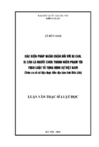 Các biện pháp ngăn chặn đối với bị can, bị cáo là người chưa thành niên phạm tội theo luật tố tụng hình sự việt nam (trên cơ sở số liệu thực tiễn địa bàn tỉnh đăk lăk)