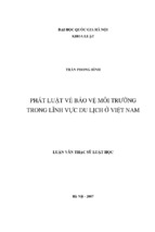 Pháp luật về bảo vệ môi trường trong lĩnh vực du lịch ở việt nam