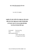 Nghiên cứu đặc điểm nông sinh học liên quan  đến khả năng chịu hạn và một số biện pháp  kỹ thuật canh tác lúa cạn địa phương  tại vùng tây bắc việt nam