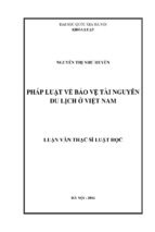 Pháp luật về bảo vệ tài nguyên du lịch ở việt nam