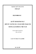 Quyết định hình phạt đối với người chưa thành niên phạm tội trong luật hình sự việt nam