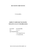 Nghiên cứu chuỗi cung ứng cây giống  trồng rừng sản xuất vùng đông nam bộ