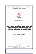  Nghiên cứu sự thay đổi oxy máu và cơ học phổi trong thông khí nhân tạo tư thế nằm sấp trên bệnh nhân suy hô hấp cấp tiến triển