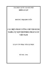 Các biện pháp cưỡng chế thi hành nghĩa vụ nộp thuế theo pháp luật việt nam