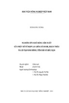 Nghiên cứu khả năng sản xuất  của một số tổ hợp lai giữa dê boer, bách thảo  và cỏ tại ninh bình, yên bái và bắc kạn